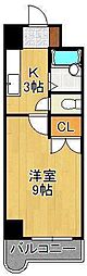 ウィンズ浅香 1Kの間取図画像