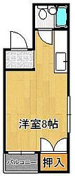 ルアーナ門司 ワンルームの間取図画像