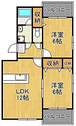 メゾン高田 2LDKの間取図画像