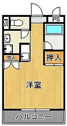 メゾン東武三萩野(株)東武住販小倉ビル ワンルームの間取図画像