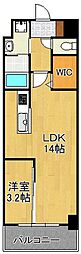 グランシャリオ三萩野 1LDKの間取図画像