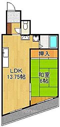 藤本ビル古船場 1LDKの間取図画像