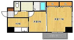 ヒット馬借テラス 2Kの間取図画像
