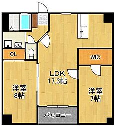アヴニール吉志 2LDKの間取図画像