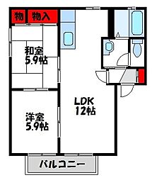 ヴェルドミールB 2階