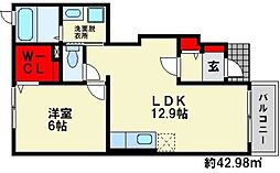 サニーヴィラ 1LDKの間取図画像