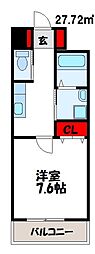 SK千鳥駅前 1Kの間取図画像