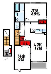 アカンサス宗像 2LDKの間取図画像