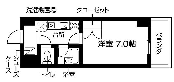 ライク菊川ウエスト 703｜東京都墨田区立川４丁目(賃貸マンション1K・7階・20.87㎡)の写真 その2