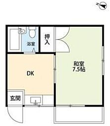 アパート 1DKの間取図画像