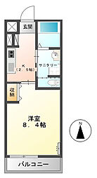 セレンディピティ 1Kの間取図画像