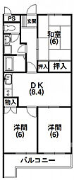 第2マーブルハイツ 3DKの間取図画像