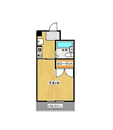 ウエスト・タウンハイツ 1Kの間取図画像
