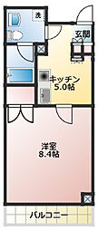 CASAMIRA北寺島 1Kの間取図画像