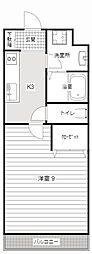 ショコラ 1Kの間取図画像