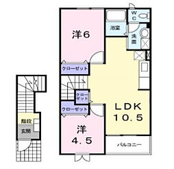 クレストールベルツリー2 2LDKの間取図画像