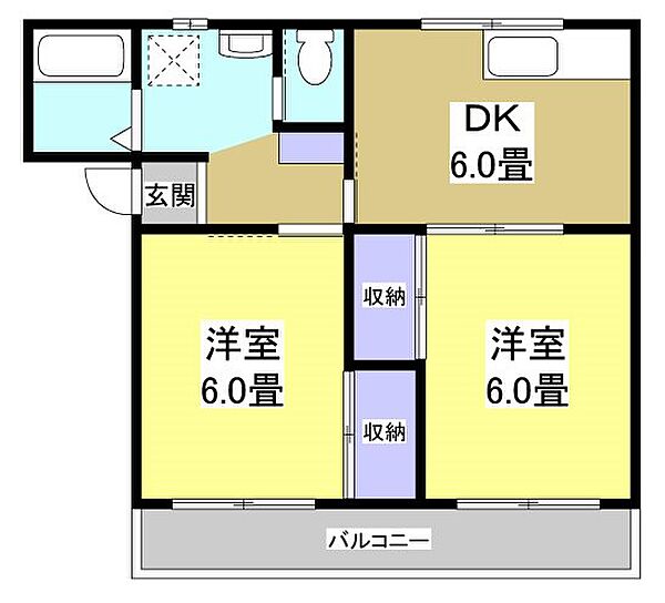 ファミリーハイツ 201｜静岡県浜松市中央区佐鳴台１丁目(賃貸マンション2DK・2階・42.90㎡)の写真 その2