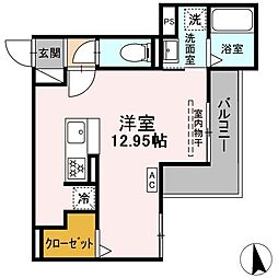 D-Hills城北II 2階ワンルームの間取り