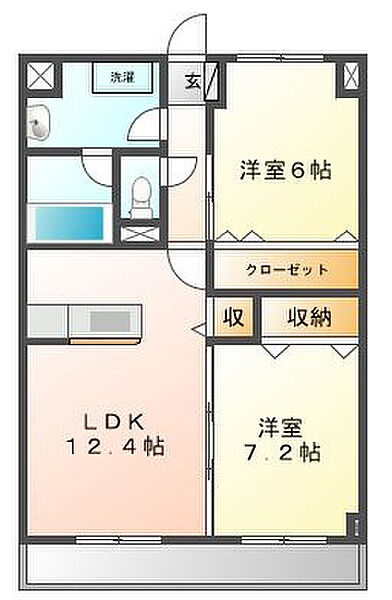 ウィズエフII 103｜静岡県浜松市中央区神田町(賃貸マンション2LDK・1階・62.05㎡)の写真 その2