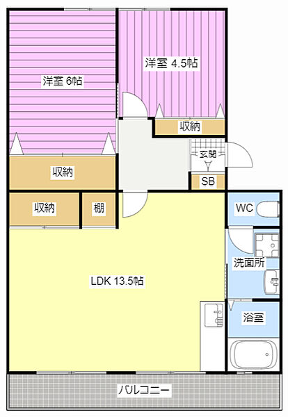 マンションサングリーン 103｜静岡県浜松市中央区佐鳴台３丁目(賃貸マンション2LDK・1階・56.19㎡)の写真 その2