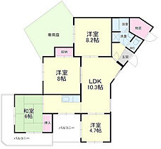 ビラ・しじみづか A-2 ｜ 静岡県浜松市中央区蜆塚２丁目（賃貸マンション4LDK・2階・86.67㎡） その2