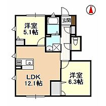 ティアラ 101 ｜ 静岡県浜松市中央区市野町（賃貸アパート2LDK・1階・53.95㎡） その2