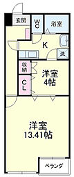 ARCO10 1Kの間取図画像