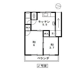 コーポはなやしき 2Kの間取図画像