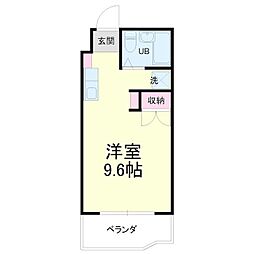 アップル第1マンション ワンルームの間取図画像