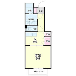 フルール 1Kの間取図画像