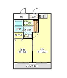 サウスコート 1LDKの間取図画像