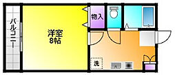 ウィズステージさくら 1Kの間取図画像