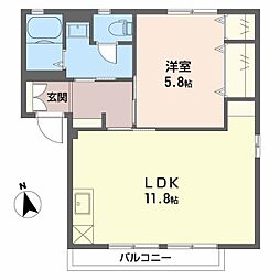 ブランエトワールA 1LDKの間取図画像
