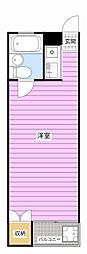 パークハイツ ワンルームの間取図画像
