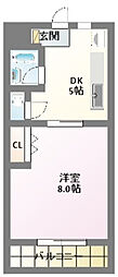 サンルート3 1DKの間取図画像