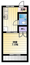 佐鳴ハイツ 1Kの間取図画像