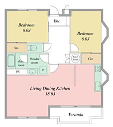 マンション成瀬 2LDKの間取図画像