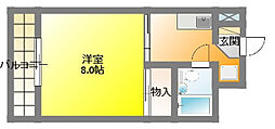 マンションメナード 1Kの間取図画像