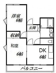 メゾンヴェール鴨江 2DKの間取図画像
