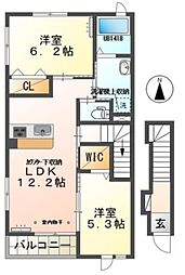 クオーレ 2LDKの間取図画像