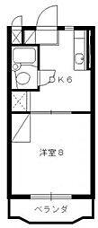 パークサイド中川 1DKの間取図画像