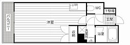 第2ハマエイビル ワンルームの間取図画像