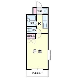 ウエスト・タウン・ハウス1 1Kの間取図画像