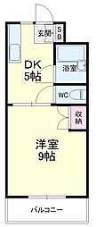 サンバード1 1DKの間取図画像