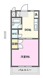 サンシティ第一マンション 1DKの間取図画像