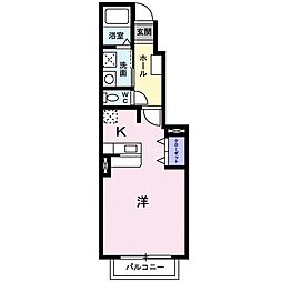 カーサピーノ ワンルームの間取図画像
