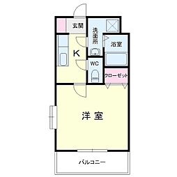 フローレンスヒル3 1Kの間取図画像