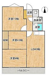 Lコンフォール 2LDKの間取図画像
