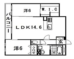 GRANDEUR 2LDKの間取図画像