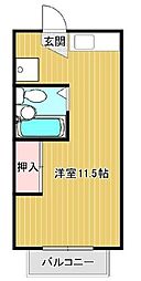 モンテローザマルヨ ワンルームの間取図画像